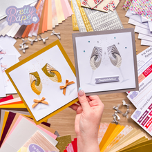 Load image into Gallery viewer, Two double champagne glass iris fold cards