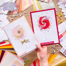 Load image into Gallery viewer, Two iris fold wine glass cards