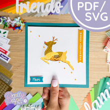 Load image into Gallery viewer, Reindeer iris folding template