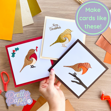 Load image into Gallery viewer, Make cards like these - three iris fold robin cards