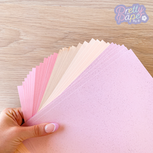 Load image into Gallery viewer, Rose Gold Paper Pack A5, 30 Sheets | Plain, Pearlised & Sparkle Paper Pad | Pink Craft Paper Collection