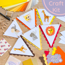 Load image into Gallery viewer, Safari Animal Iris Folding Bunting Kit