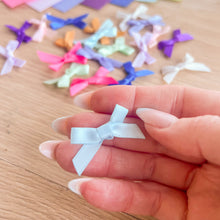 Load image into Gallery viewer, Ribbon Bow Craft Embellishments 6-7mm wide | Silver Gold Green Red Multicoloured | 20 per pack