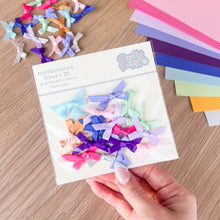Load image into Gallery viewer, Ribbon Bow Craft Embellishments 6-7mm wide | Silver Gold Green Red Multicoloured | 20 per pack