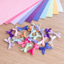 Load image into Gallery viewer, Ribbon Bow Craft Embellishments 6-7mm wide | Silver Gold Green Red Multicoloured | 20 per pack