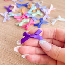 Load image into Gallery viewer, Ribbon Bow Craft Embellishments 6-7mm wide | Silver Gold Green Red Multicoloured | 20 per pack