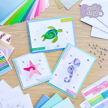 Load image into Gallery viewer, Turtle, Starfish and Seahorse iris folding cards