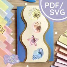 Load image into Gallery viewer, Sea Shells Iris Folding Patterns x4 | Beginner Pattern Bundle PDF Download | Card Making Templates