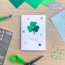 Load image into Gallery viewer, Shamrock Iris Folding Pattern Mini PDF & SVG | Irish Leaf Beginner Printable Download | Cut File | Card Making Template