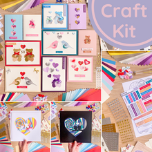 Load image into Gallery viewer, Sharing the Love Craft Project Kit | Iris Folding Card Making and Wall Art | Craft Kit Gift
