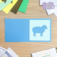 Load image into Gallery viewer, blue sheep aperture on blue card