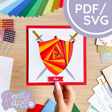 Load image into Gallery viewer, Shield Iris Folding Template