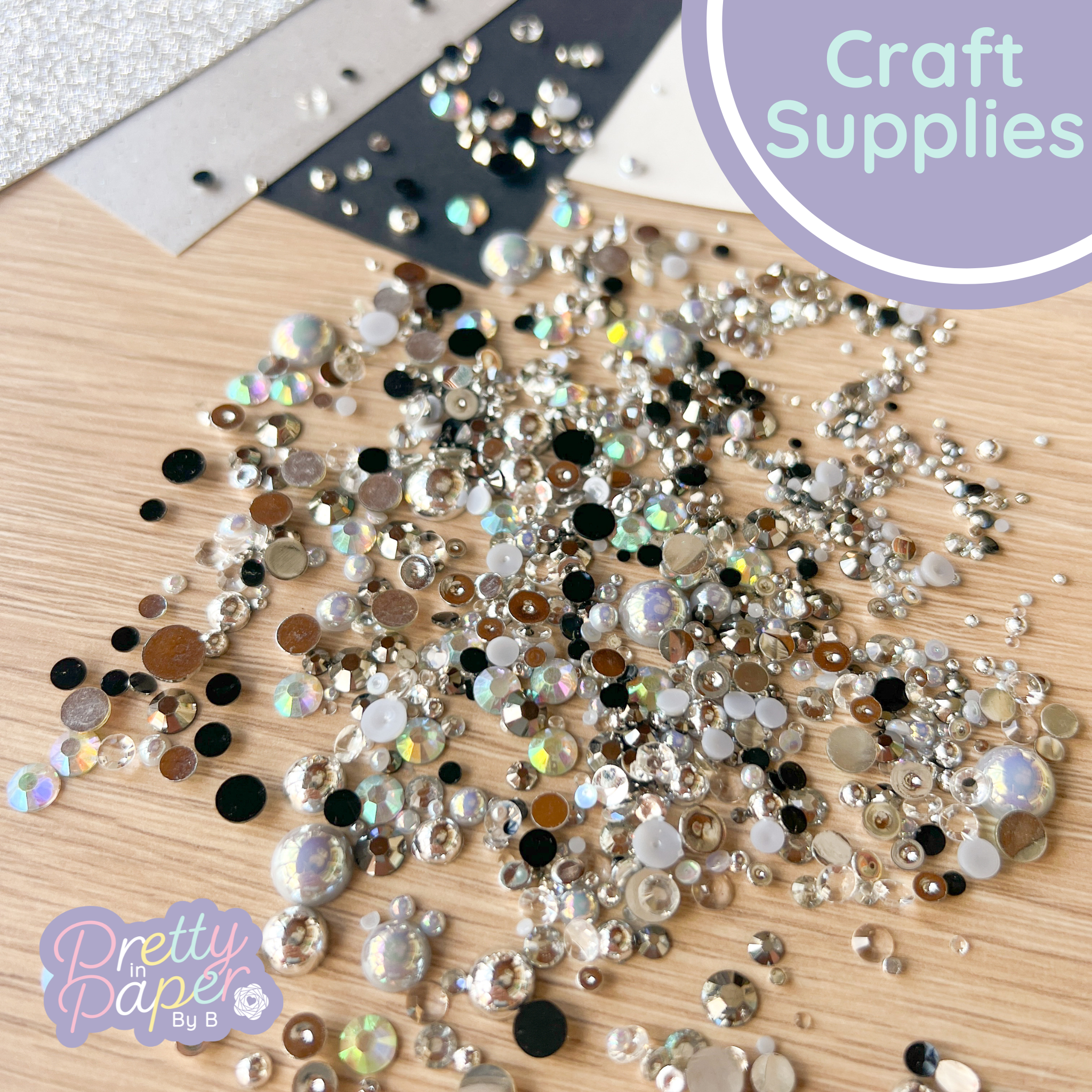 Pearl Gem Mix – Silver Jewels, 2–10mm, 15g – Craft Embellishments