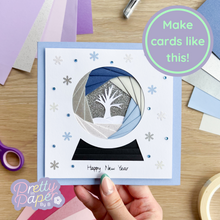 Load image into Gallery viewer, Make cards like this - blue snow globe