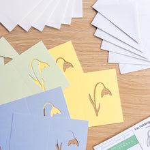 Load image into Gallery viewer, Mini Snowdrop Card Apertures A6 (Pack of 6) | Coloured Card Blanks & Envelopes x6