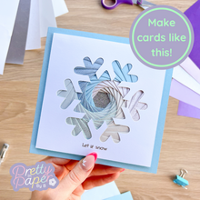 Load image into Gallery viewer, blue iris folding snowflake card
