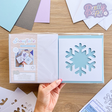 Load image into Gallery viewer, Snowflake aperture card pack - makes three cards
