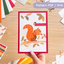 Load image into Gallery viewer, Squirrel Iris Folding Pattern PDF SVG