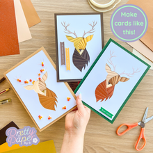 Load image into Gallery viewer, Stag Head Iris Fold Cards