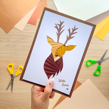 Load image into Gallery viewer, Stag Head Iris Folding Pattern PDF & SVG | Intermediate Printable Download | Cut File | Card Making Template