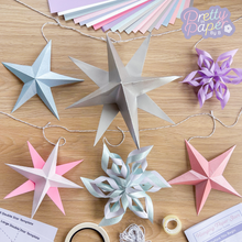 Load image into Gallery viewer, Star and snowflake paper garland craft kit