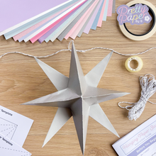 Load image into Gallery viewer, Star and Snowflake Garland | Hanging Paper Stars Kit | Christmas Paper Decorations Kit | Family Craft Activity