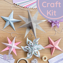 Load image into Gallery viewer, Star and snowflake paper garland craft kit
