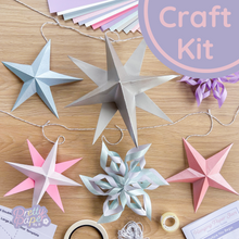 Load image into Gallery viewer, Star and snowflake paper garland craft kit