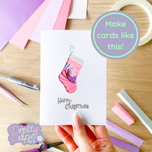 Load image into Gallery viewer, Make cards like this - pink stocking card