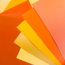 Load image into Gallery viewer, Stack of orange and yellow paper sheets