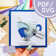 Load image into Gallery viewer, Tea Cup Iris Folding Pattern PDF & SVG | Tea Mug Beginner Iris Folding Template Download | Cut File | Card Making Template