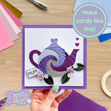 Load image into Gallery viewer, Make cards like this - purple teapot