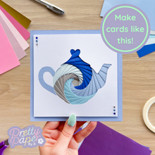 Load image into Gallery viewer, Teapot Aperture Card (Pack of 3) | 3 x White Apertures, Coloured Card Blanks & White Envelopes