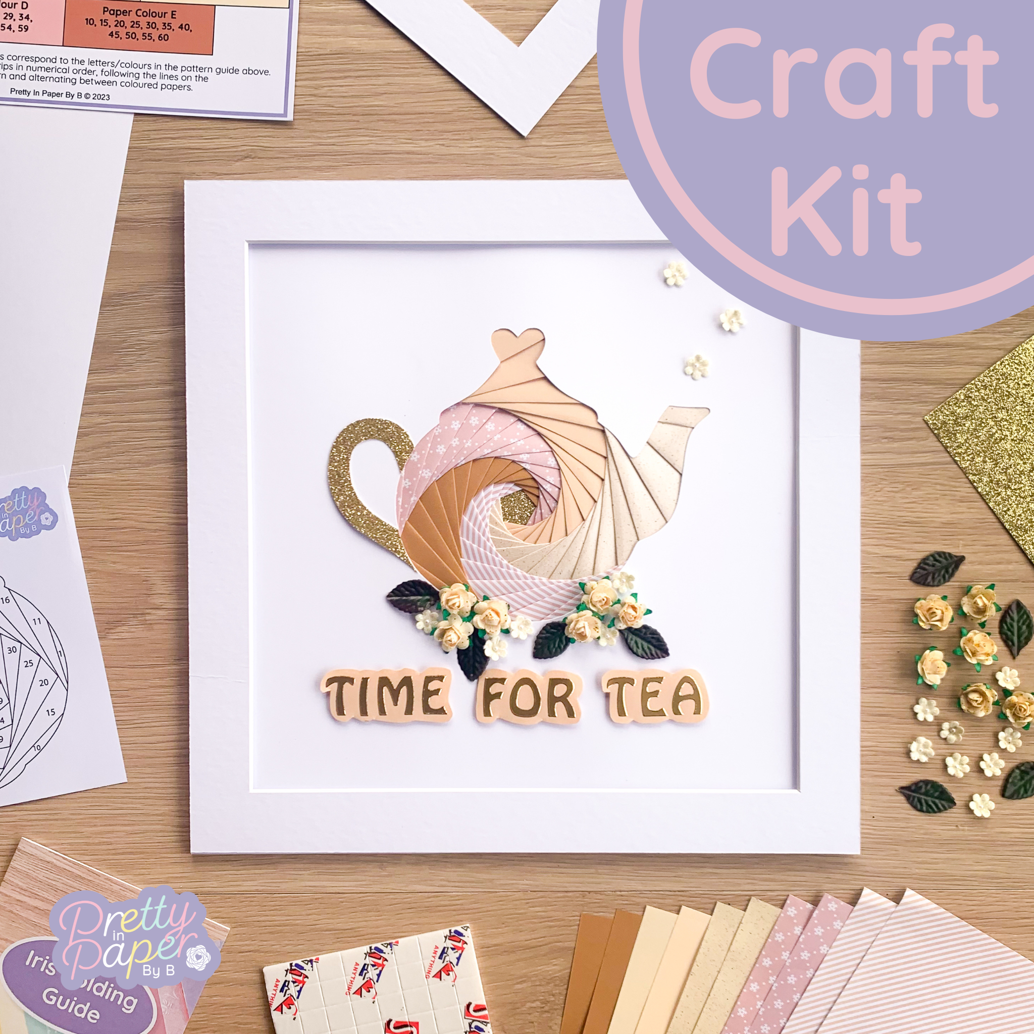 Afternoon Tea Card Making Kit, Beginner Iris Paper Folding Craft Activity  Kit, Teapot, Tea Cup and Cake, Pretty In Paper By B