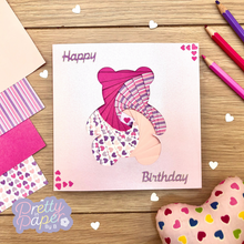 Load image into Gallery viewer, Teddy Bear Iris Folding Pattern Template PDF & SVG | Bear Intermediate Printable Download | Cut File | Card Making