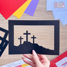 Load image into Gallery viewer, Black three crosses silhouette aperture