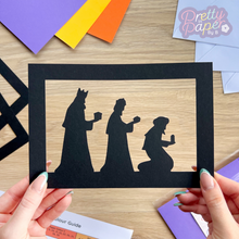 Load image into Gallery viewer, black three wise men silhouette aperture