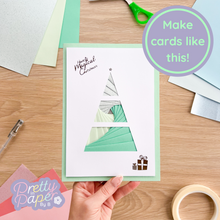 Load image into Gallery viewer, Triangle Christmas Tree Iris Folding Pattern Template PDF & SVG | Printable Download | Cut File | Card Making