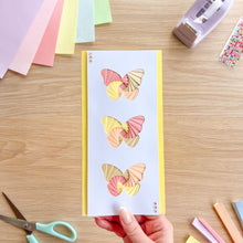 Load image into Gallery viewer, yellow and peach triple butterfly iris folding card