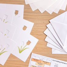 Load image into Gallery viewer, Tulip Pair Card Apertures A6 (Pack of 6) | PRINTED White Card Blanks & Envelopes x6 | Flower
