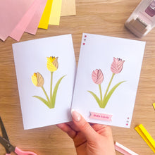 Load image into Gallery viewer, Tulip Pair Card Apertures A6 (Pack of 6) | PRINTED White Card Blanks & Envelopes x6 | Flower
