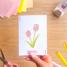 Load image into Gallery viewer, Tulip Pair Card Apertures A6 (Pack of 6) | PRINTED White Card Blanks & Envelopes x6 | Flower