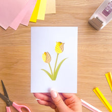 Load image into Gallery viewer, Tulip Pair Card Apertures A6 (Pack of 6) | PRINTED White Card Blanks & Envelopes x6 | Flower