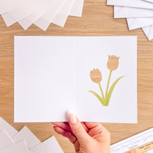 Load image into Gallery viewer, Tulip Pair Card Apertures A6 (Pack of 6) | PRINTED White Card Blanks & Envelopes x6 | Flower