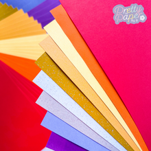 Load image into Gallery viewer, Twilight Silhouette Paper Pack A5, 60 Sheets | Plain, Pearlised & Sparkle Paper Pad | Red Orange Gold Blue Purple Silver Paper