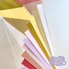 Load image into Gallery viewer, Vintage Neutrals Paper Pack A5, 60 Sheets | Plain & Sparkle Paper Pad | White, Cream, Gold, Salmon, Brown, Bronze Craft Paper