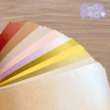 Load image into Gallery viewer, Vintage Neutrals Paper Pack A5, 60 Sheets | Plain & Sparkle Paper Pad | White, Cream, Gold, Salmon, Brown, Bronze Craft Paper