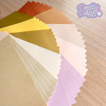 Load image into Gallery viewer, Vintage Neutrals Paper Pack A5, 60 Sheets | Plain & Sparkle Paper Pad | White, Cream, Gold, Salmon, Brown, Bronze Craft Paper