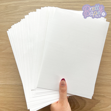 Load image into Gallery viewer, A5 White linen textured paper pack for card inserts