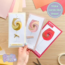 Load image into Gallery viewer, Three iris fold wine glass cards with printed stems